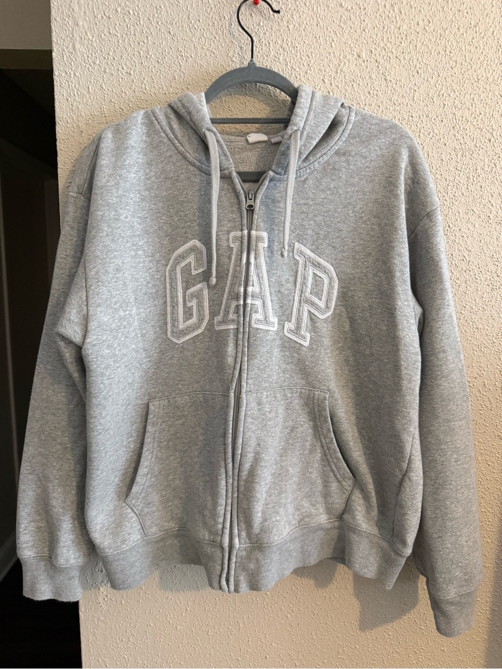 GAP Light Gray Full-Zip Hoodie with Logo